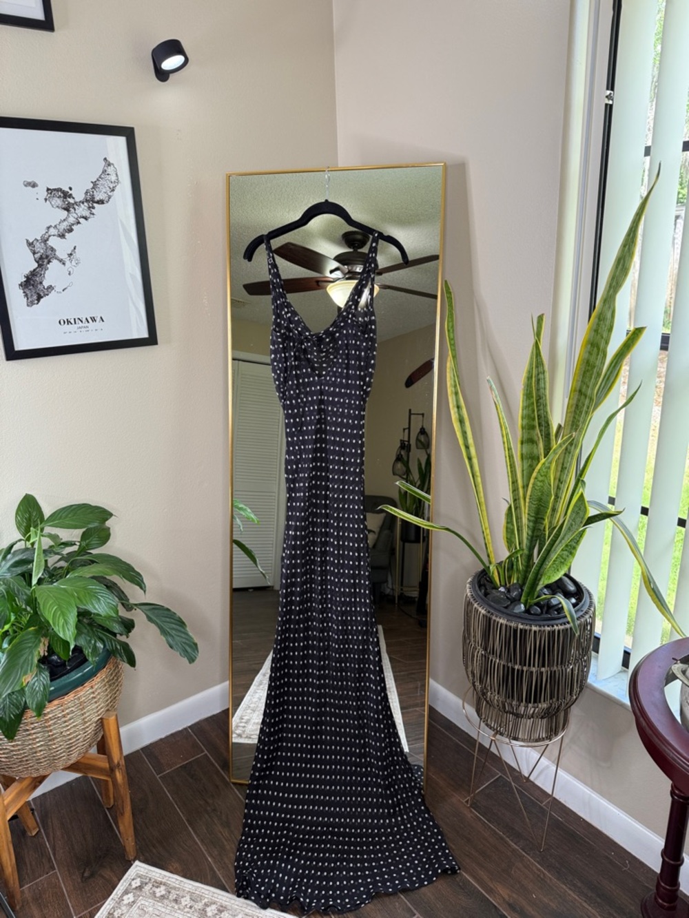 Rat & Boa GISELE AXI MAXI SILK DRESS Black and White Polka Dot - Picture 12 of 12